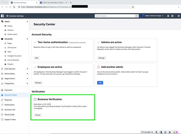 How to verify your Facebook Business Manager account